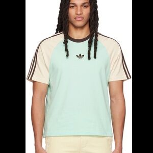 Adidas Men's Mint and Cream Short Sleeve Tee